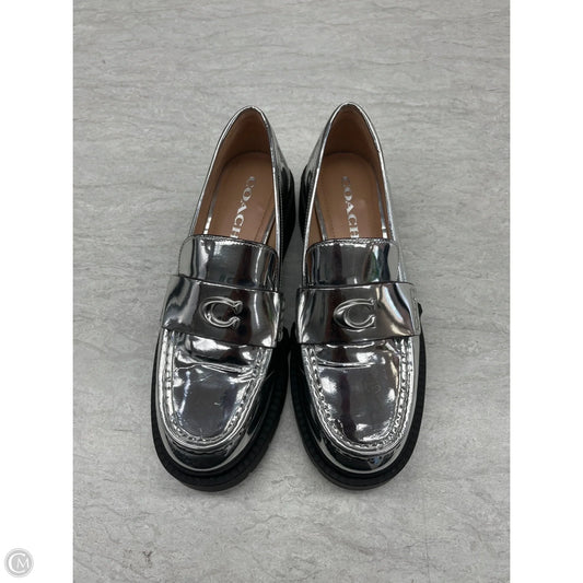Shoes Designer By Coach In Silver, Size: 7