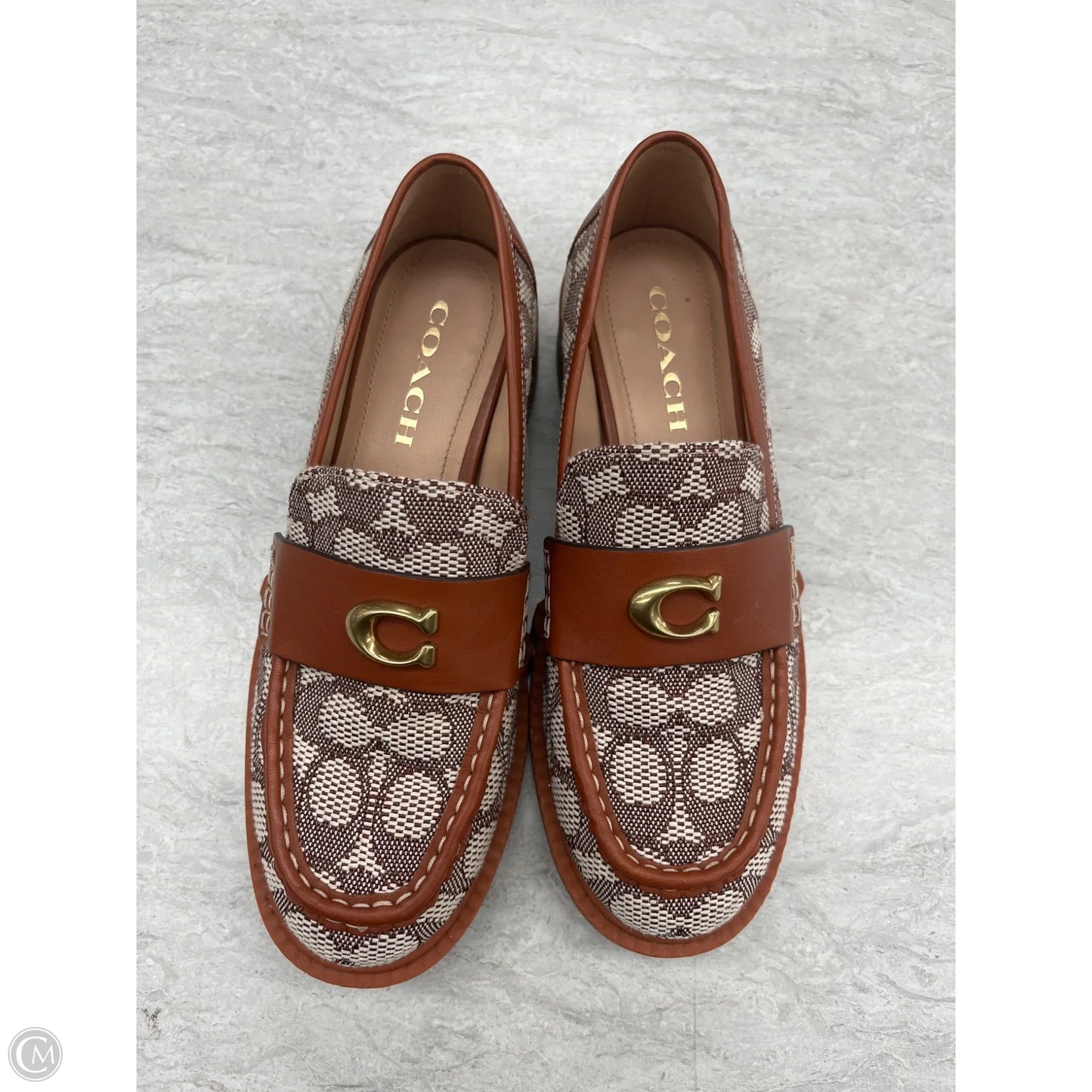 Shoes Designer By Coach In Brown & Cream, Size: 7
