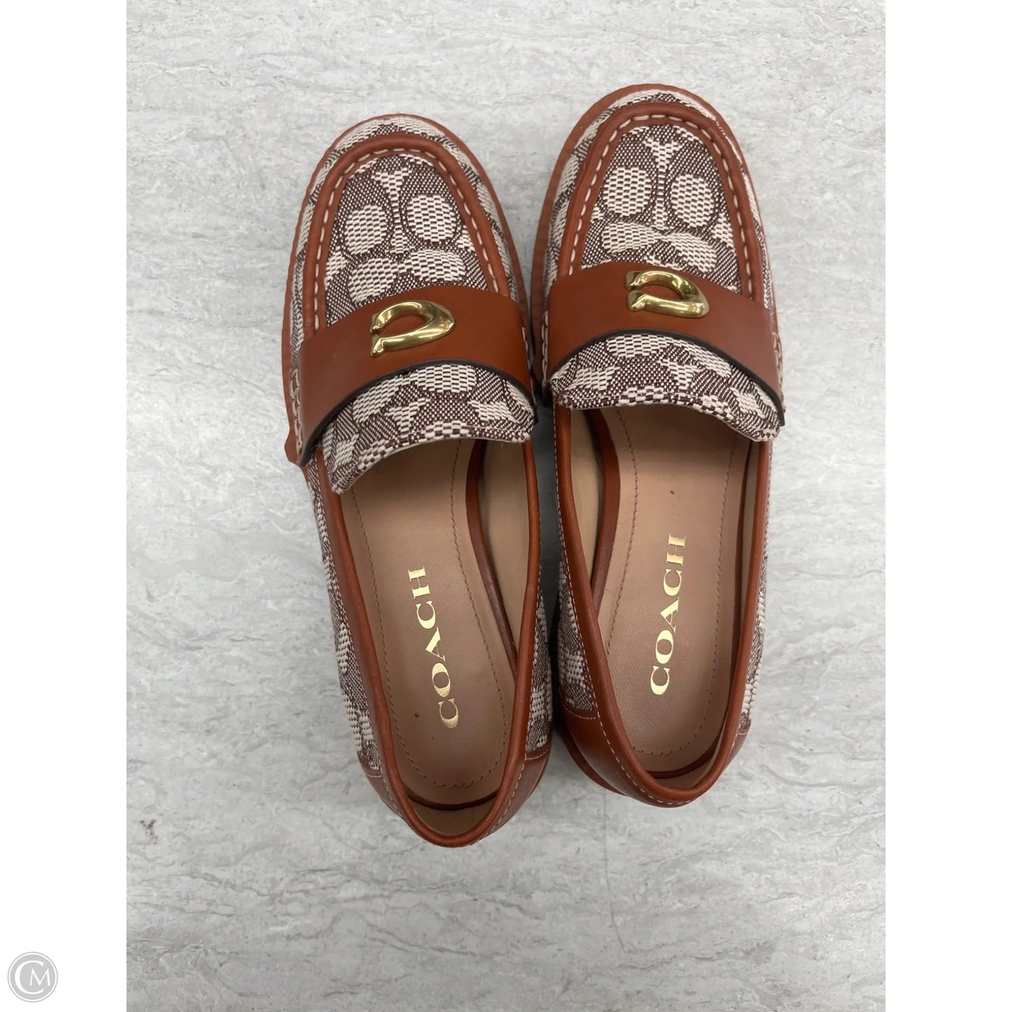 Shoes Designer By Coach In Brown & Cream, Size: 7