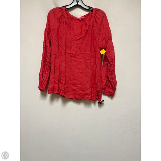 Top Long Sleeve Designer By Lilly Pulitzer In Coral, Size: S