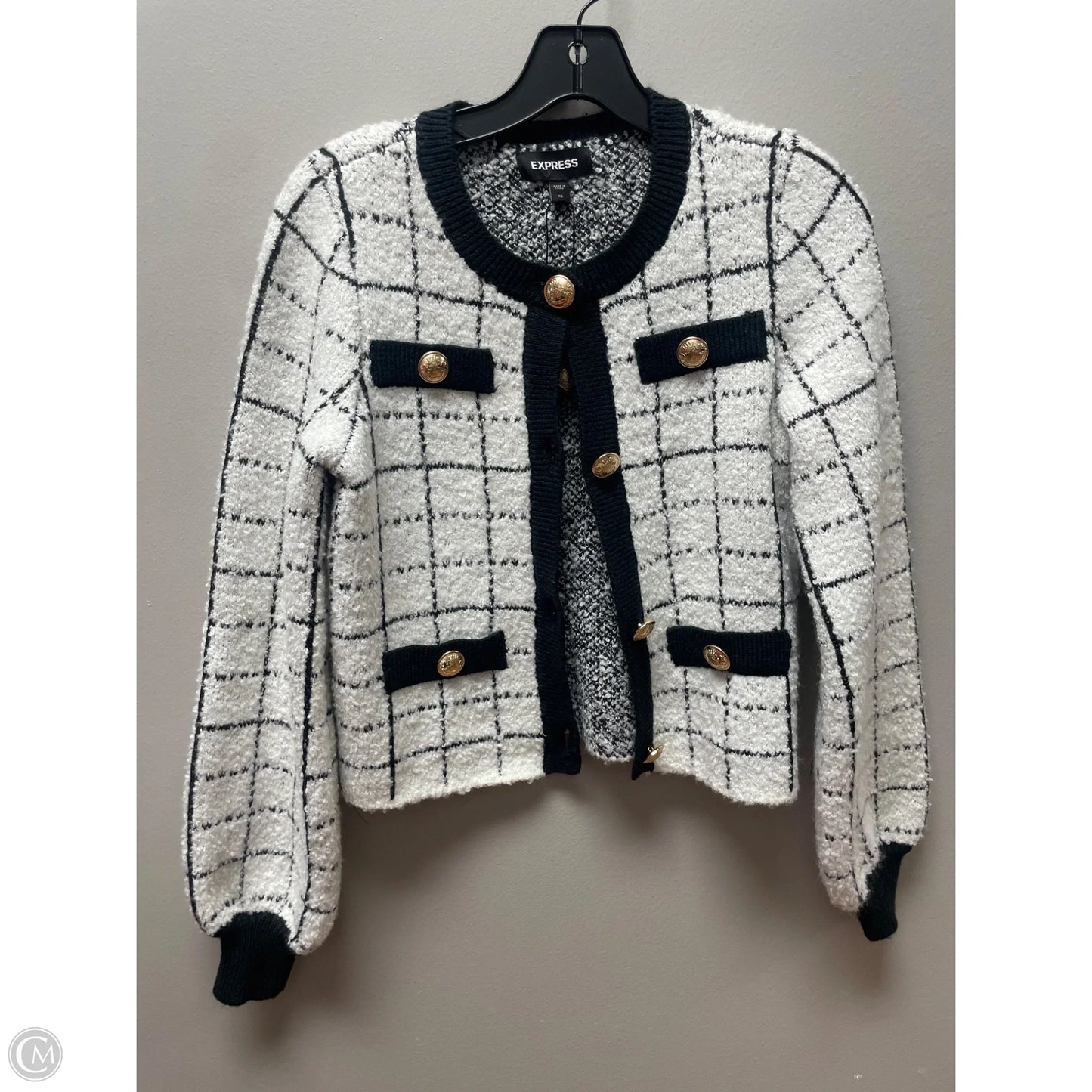 Sweater Cardigan By Express In Animal Print, Size: Xs