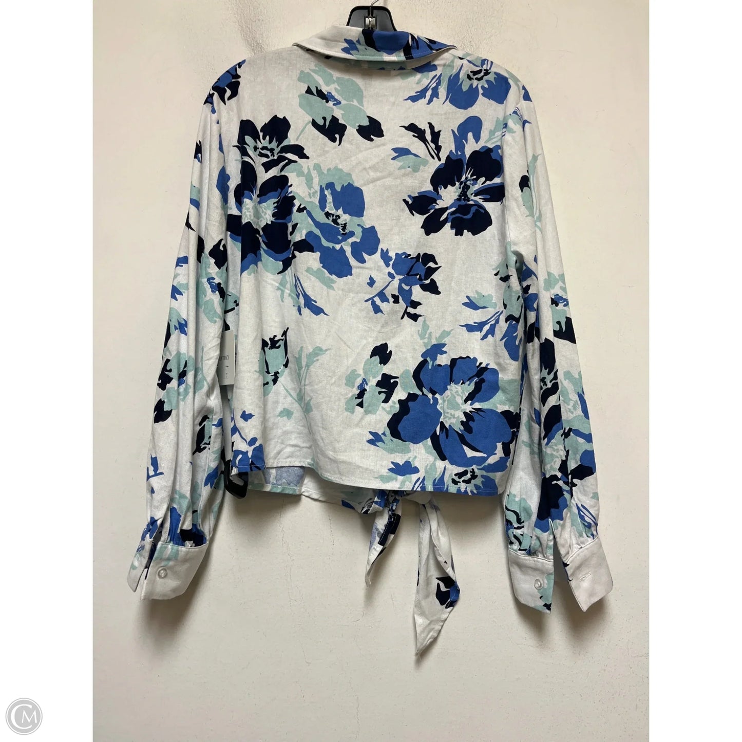 Top Long Sleeve By Ellen Tracy In Blue & Green, Size: L