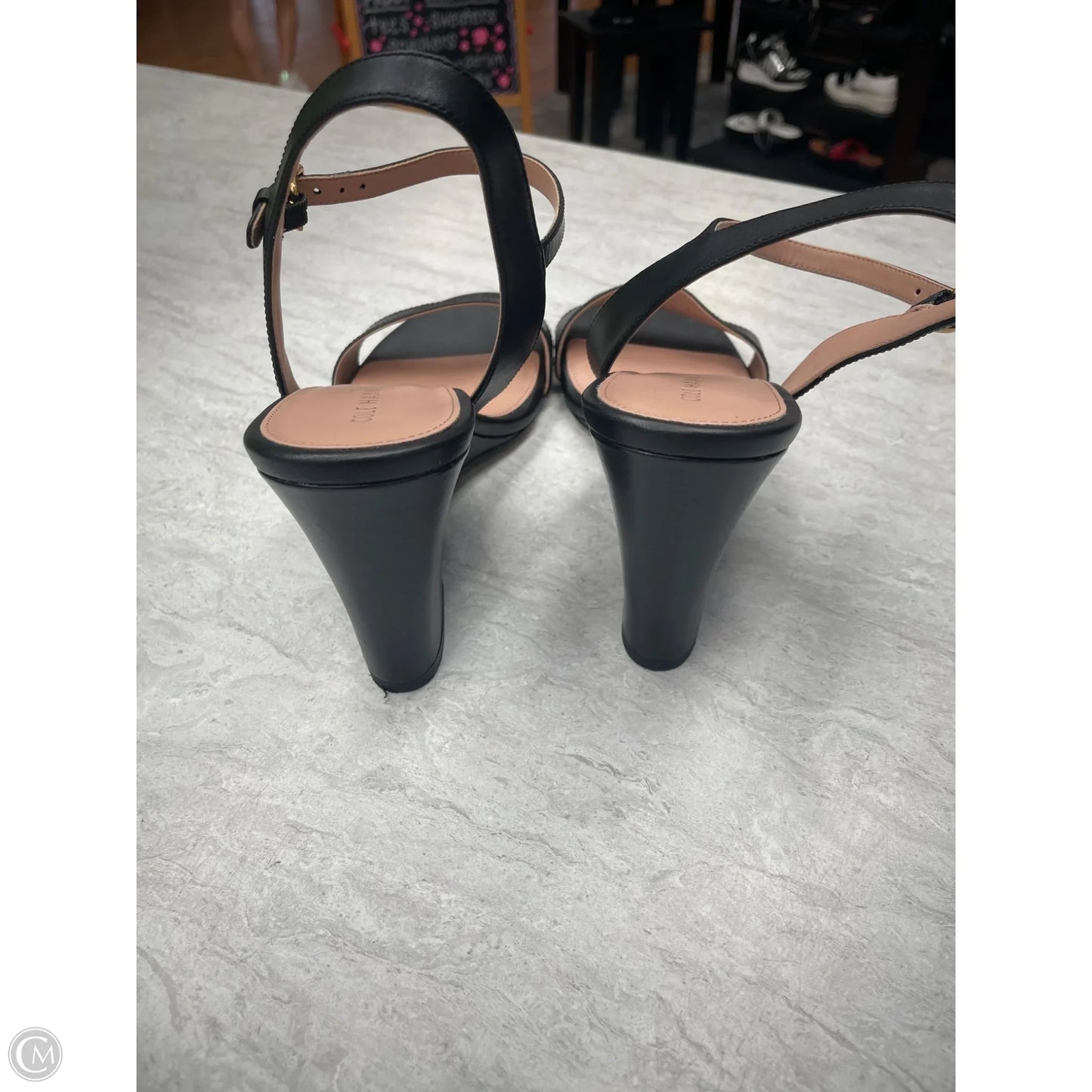 Sandals Heels Wedge By Cole-haan In Black, Size: 8.5