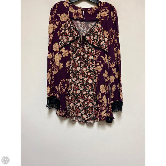Dress Casual Short By Free People In Cream & Purple, Size: Xs