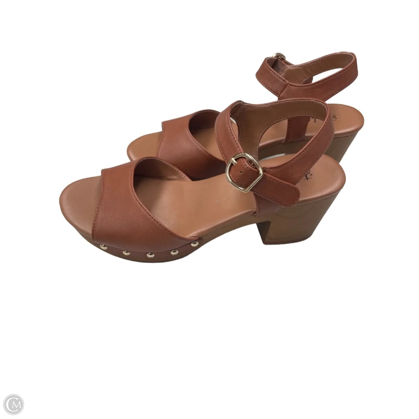Sandals Heels Block By Style And Company In Brown, Size: 7