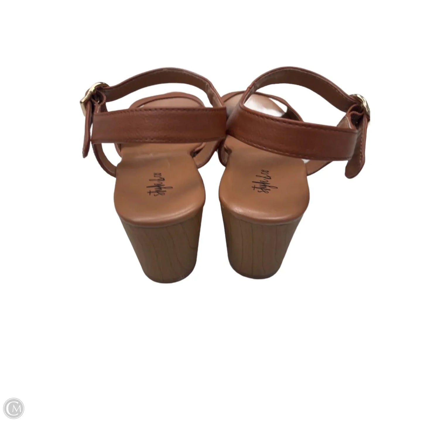 Sandals Heels Block By Style And Company In Brown, Size: 7