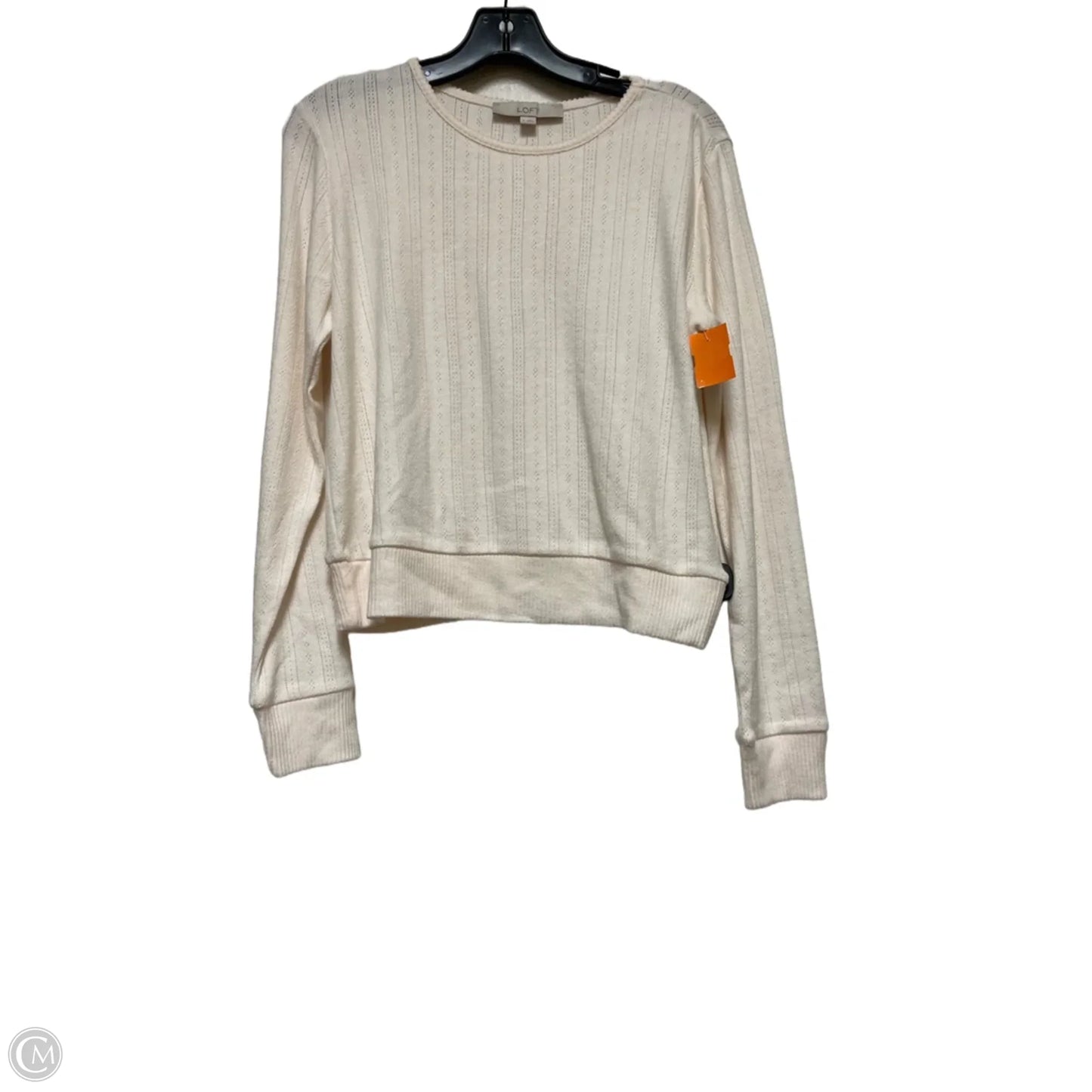 Top Long Sleeve By Loft In Cream, Size: M