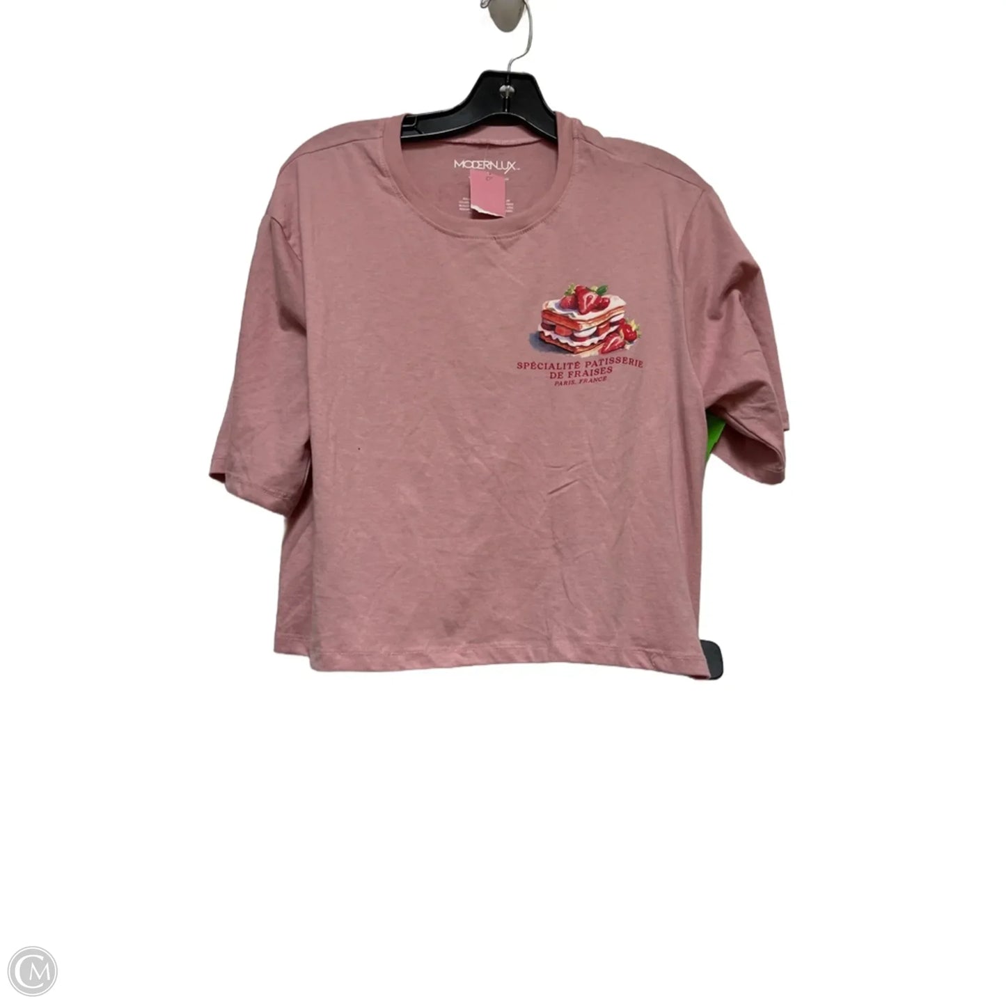 Top Short Sleeve Basic By Modern Lux In Purple & Red, Size: M