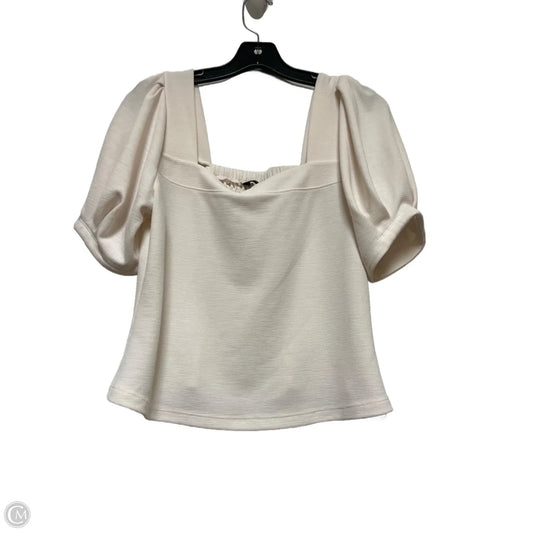 Top Short Sleeve By Banana Republic In Ivory, Size: L