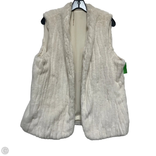 Vest Faux Fur & Sherpa By Chicos In Cream, Size: L