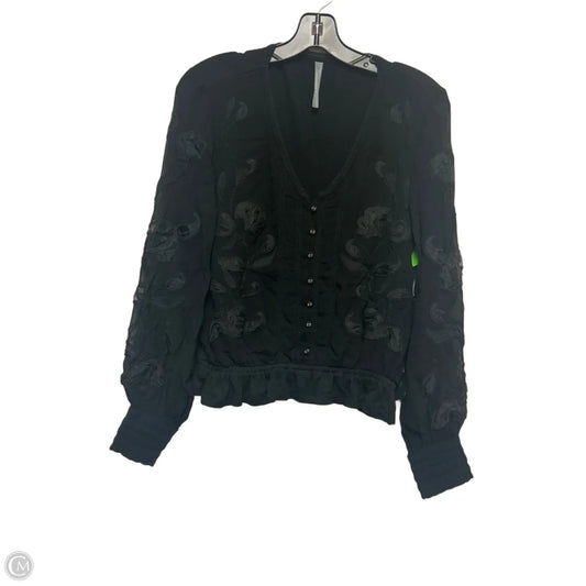 Top Long Sleeve By Anthropologie In Black, Size: S