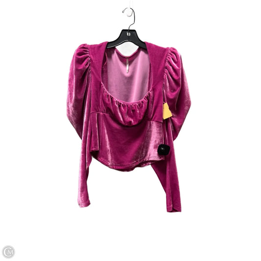 Top Long Sleeve By Free People In Pink, Size: S