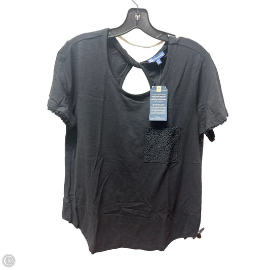 Top Short Sleeve Basic By Democracy In Black, Size: M