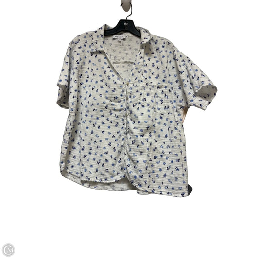 Top Short Sleeve By Gilli In Blue & White, Size: M