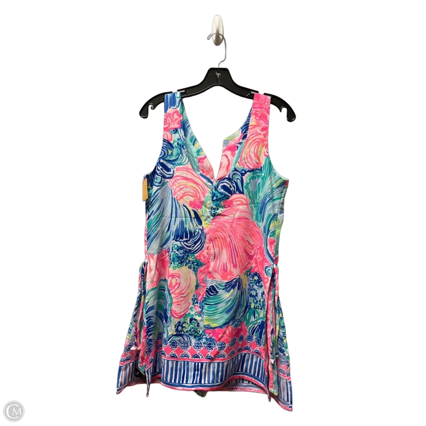 Romper Designer By Lilly Pulitzer In Green & Pink, Size: 4