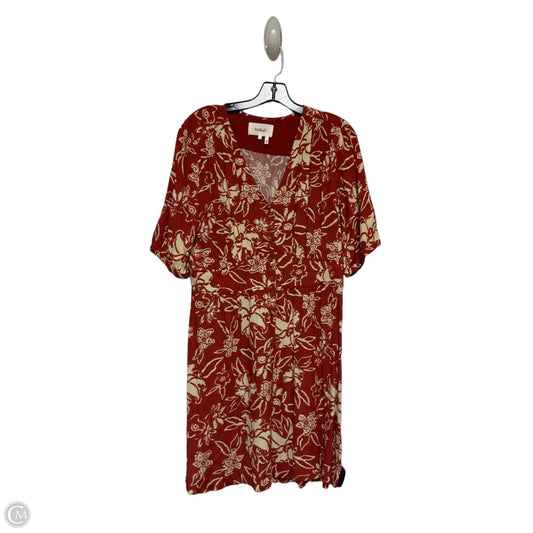 Dress Casual Short By Clothes Mentor In Cream & Red, Size: L
