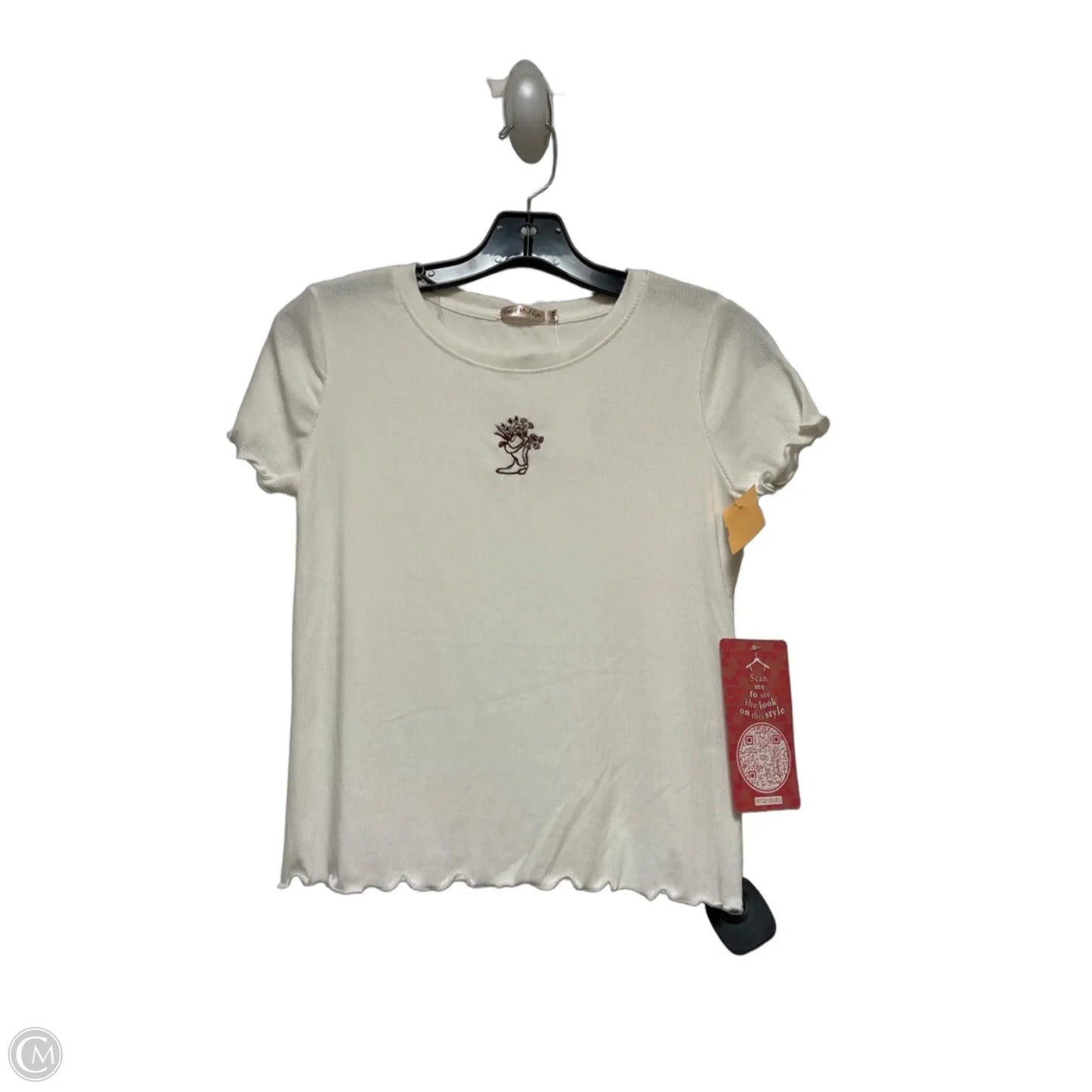 Top Short Sleeve Basic By Heart & Hips In White, Size: M