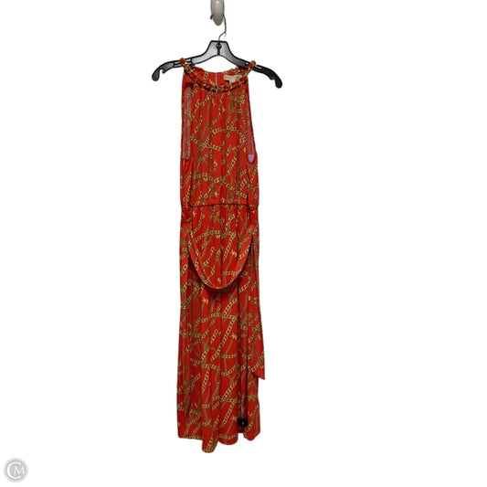Dress Casual Midi By Michael By Michael Kors In Orange & Yellow, Size: Xl