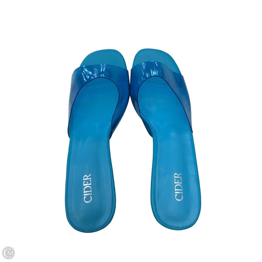 Sandals Heels Block By Cider In Blue, Size: 6.5