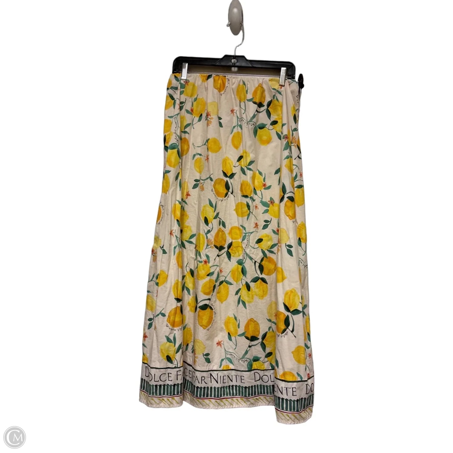 Skirt Maxi By H&m In White & Yellow, Size: 8