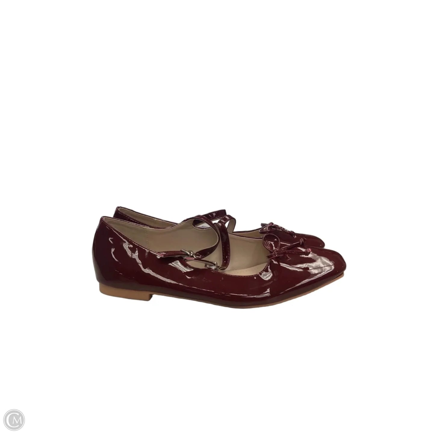 Shoes Flats By Clothes Mentor In Maroon, Size: 8.5