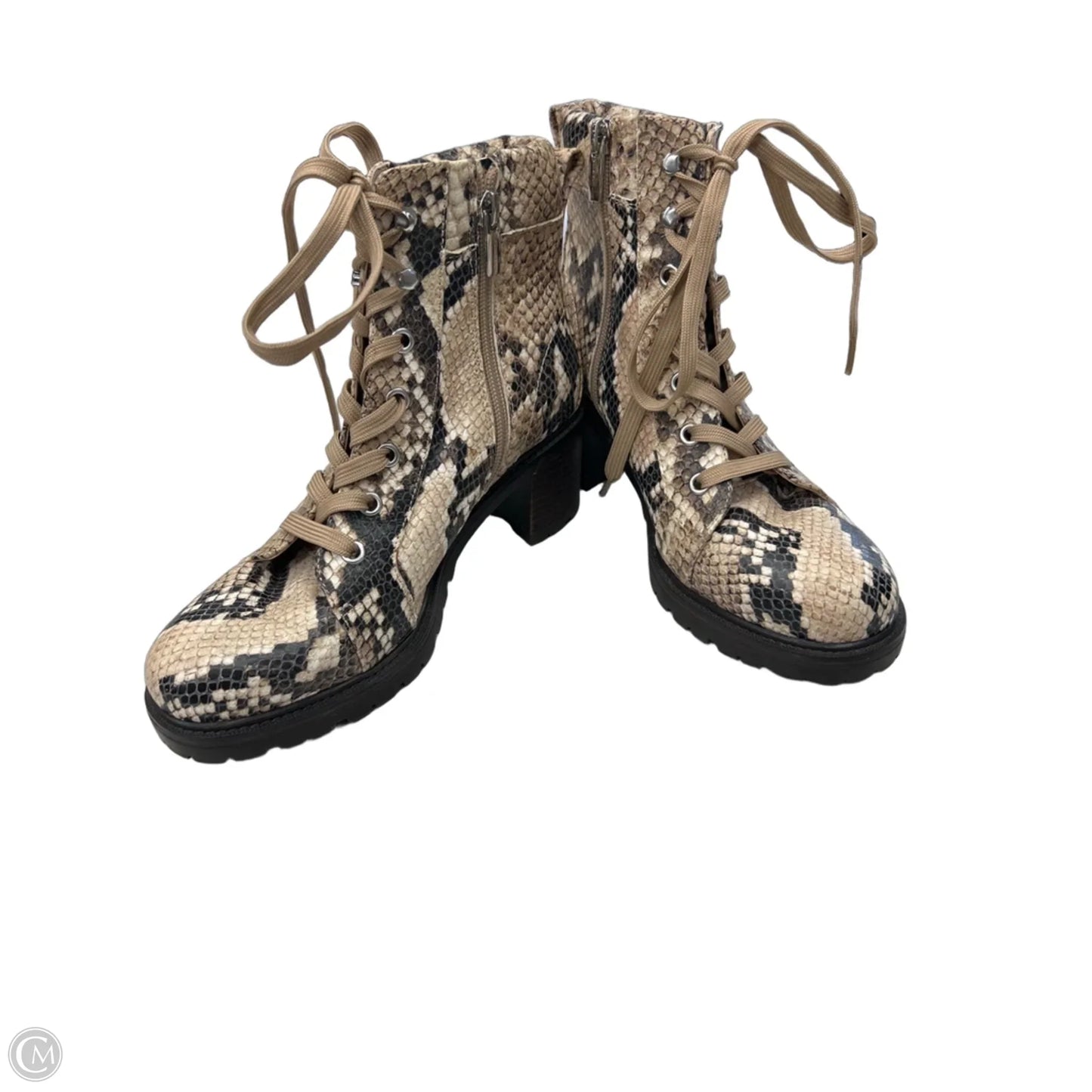 Boots Ankle Heels By Vince Camuto In Snakeskin Print, Size: 6.5