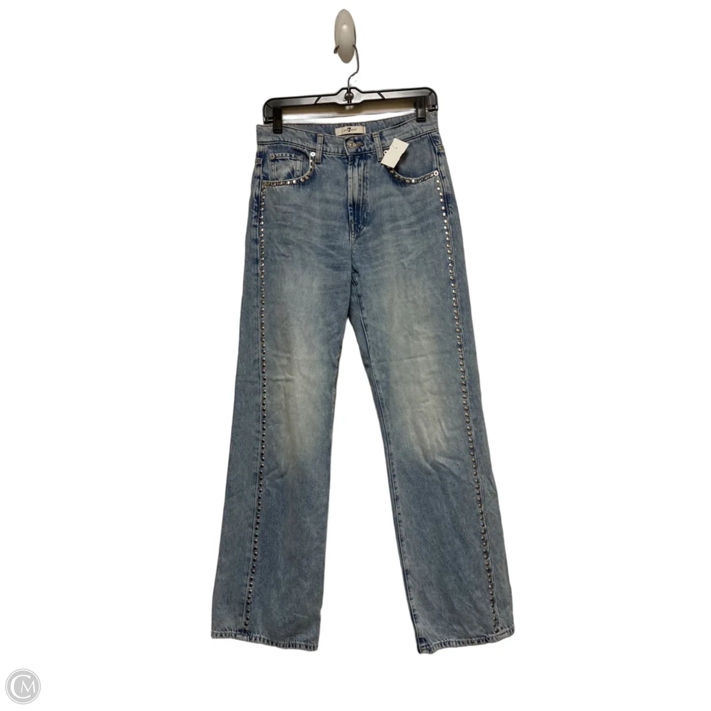 Jeans Straight By 7 For All Mankind In Blue Denim, Size: 4