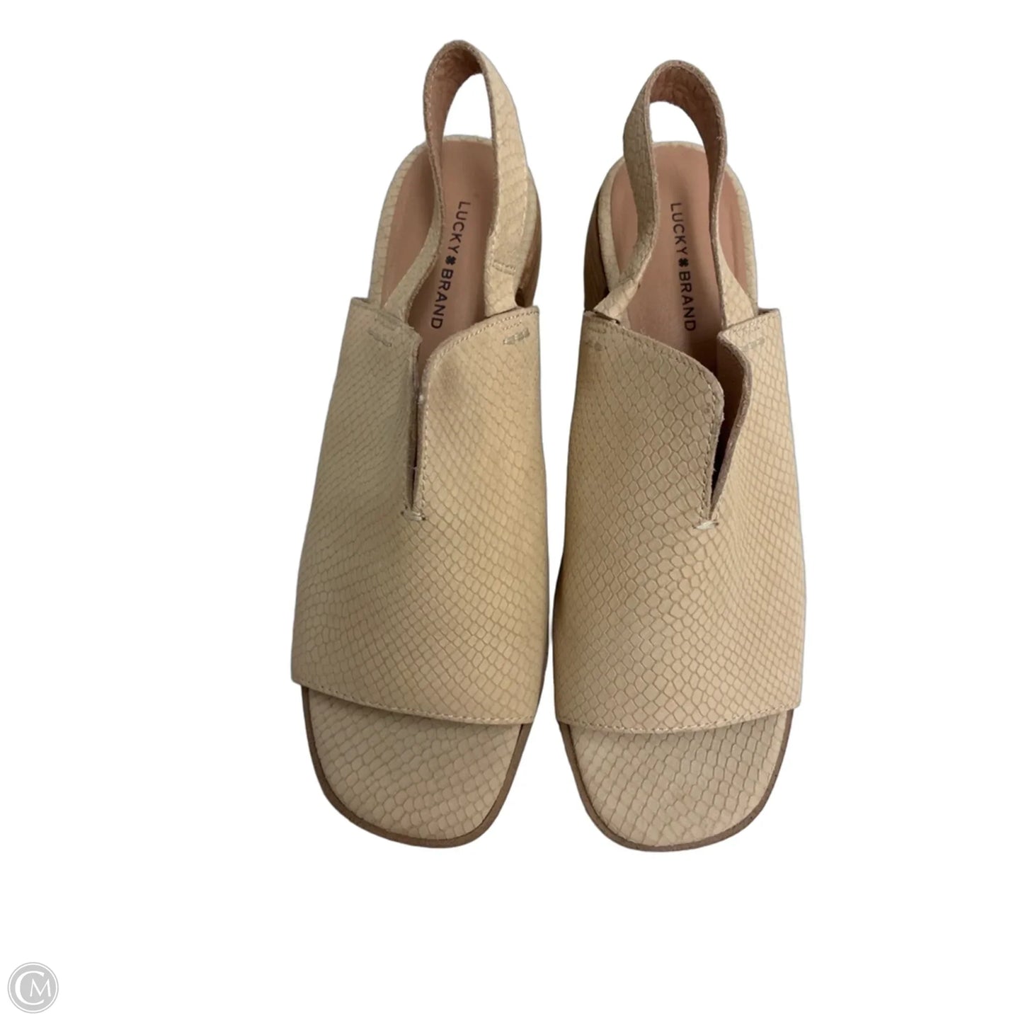 Sandals Heels Block By Lucky Brand In Tan, Size: 10