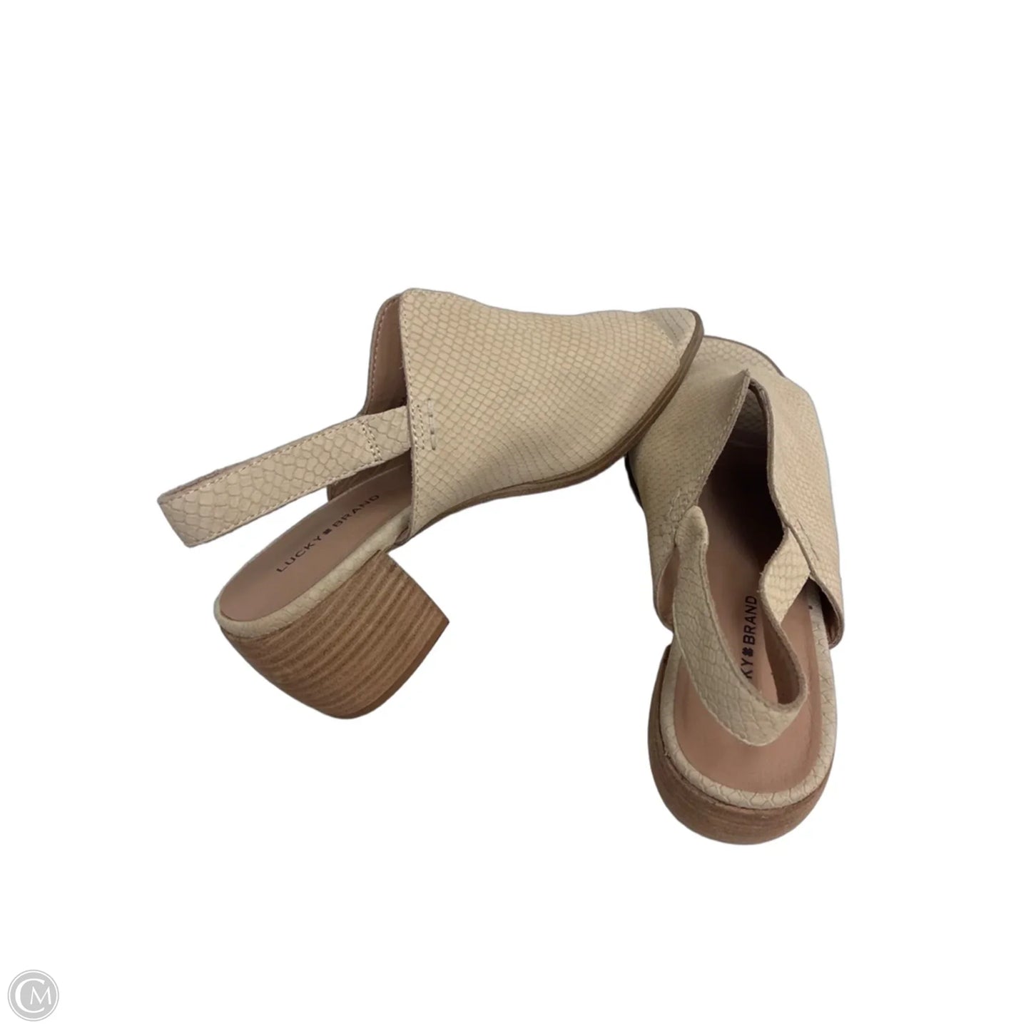 Sandals Heels Block By Lucky Brand In Tan, Size: 10
