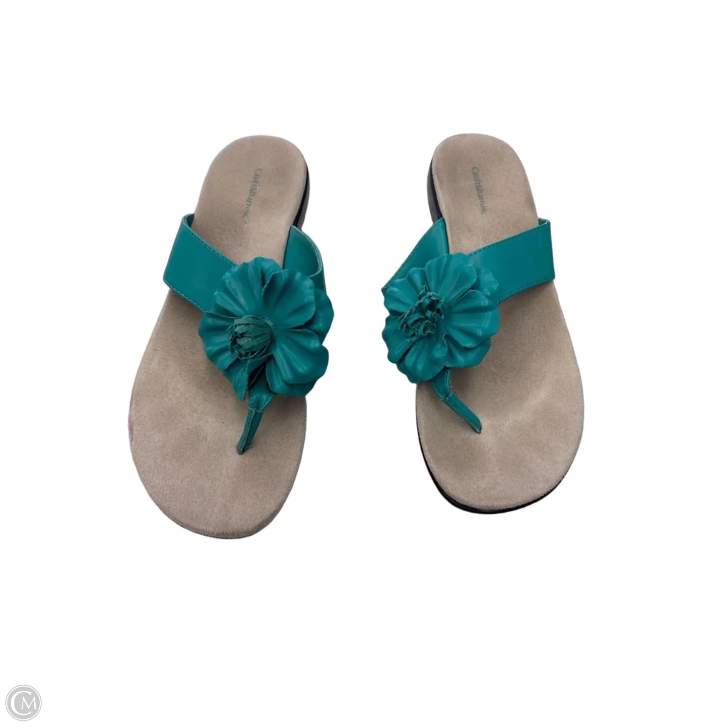 Sandals Flats By Croft And Barrow In Aqua, Size: 8.5