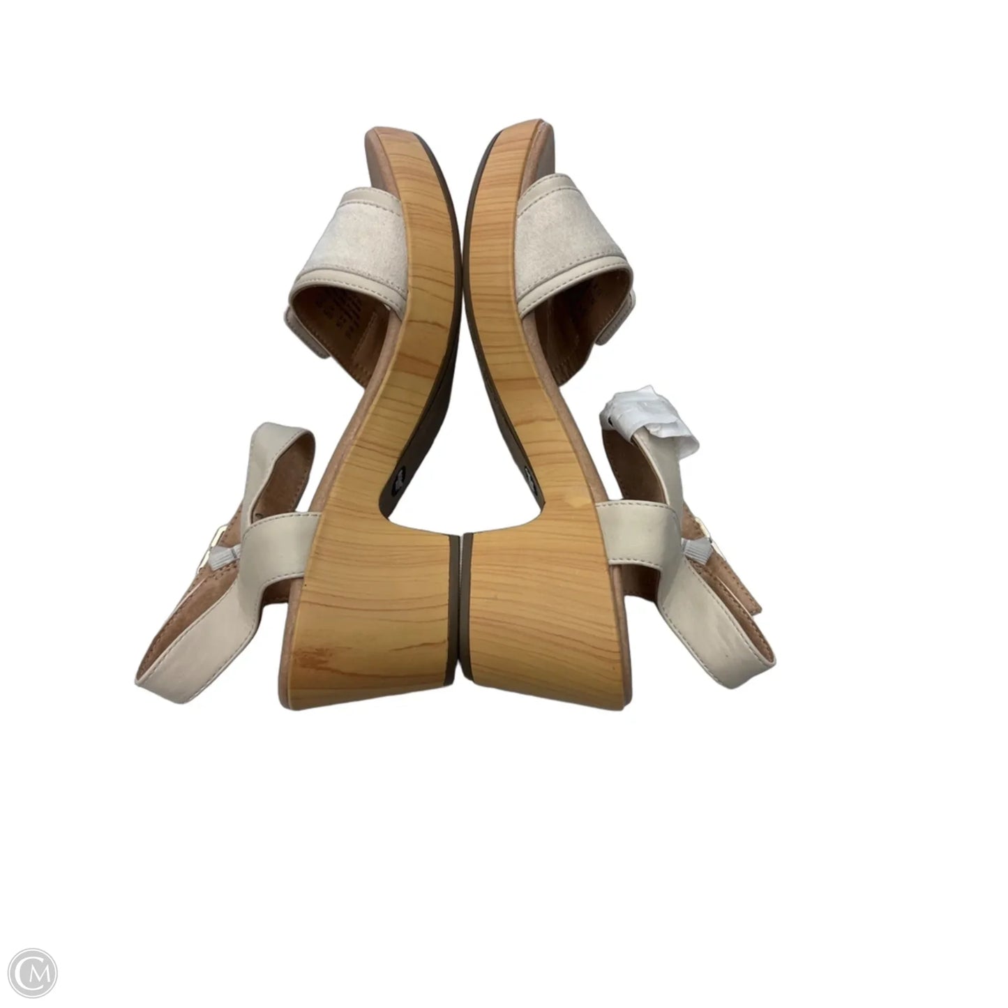 Sandals Heels Block By Dr Scholls In Cream, Size: 9