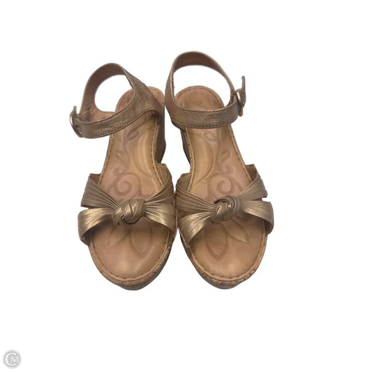 Sandals Heels Wedge By Born In Gold, Size: 6