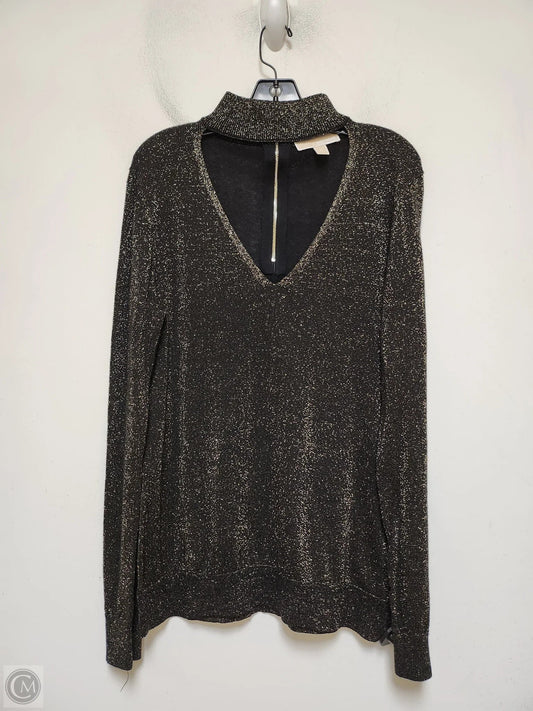 Top Long Sleeve By Michael By Michael Kors In Black & Gold, Size: Xl