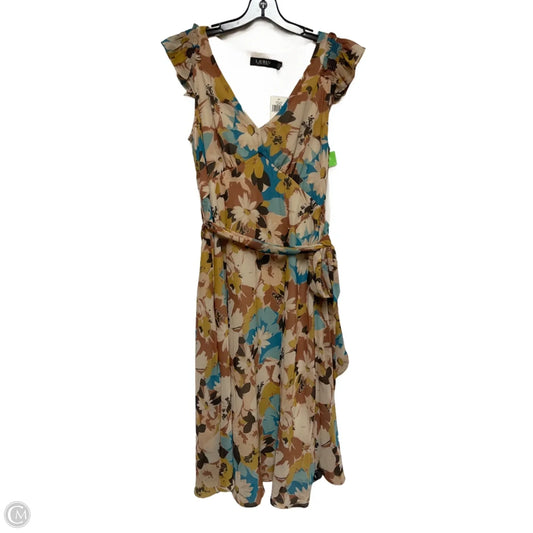 Dress Casual Midi By Lauren By Ralph Lauren In Floral Print, Size: S
