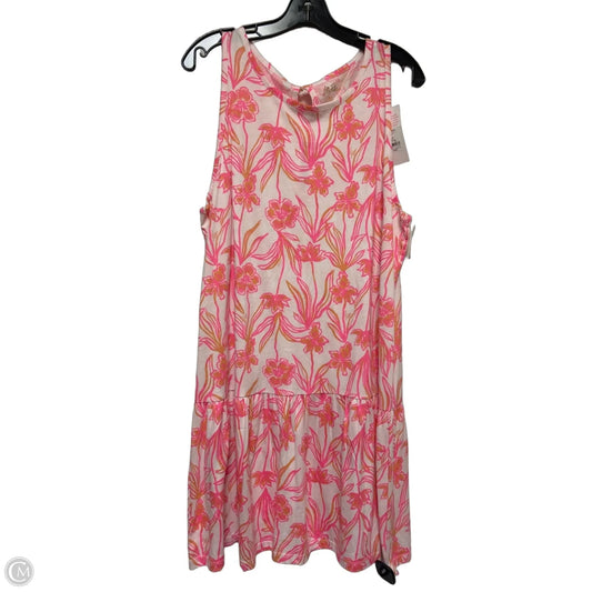 Dress Designer By Lilly Pulitzer In Pink & White, Size: Xl