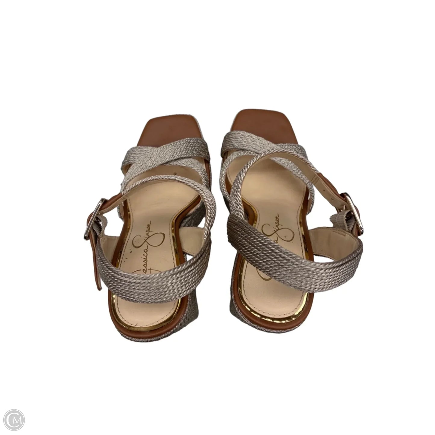 Sandals Heels Block By Jessica Simpson In Brown, Size: 5.5