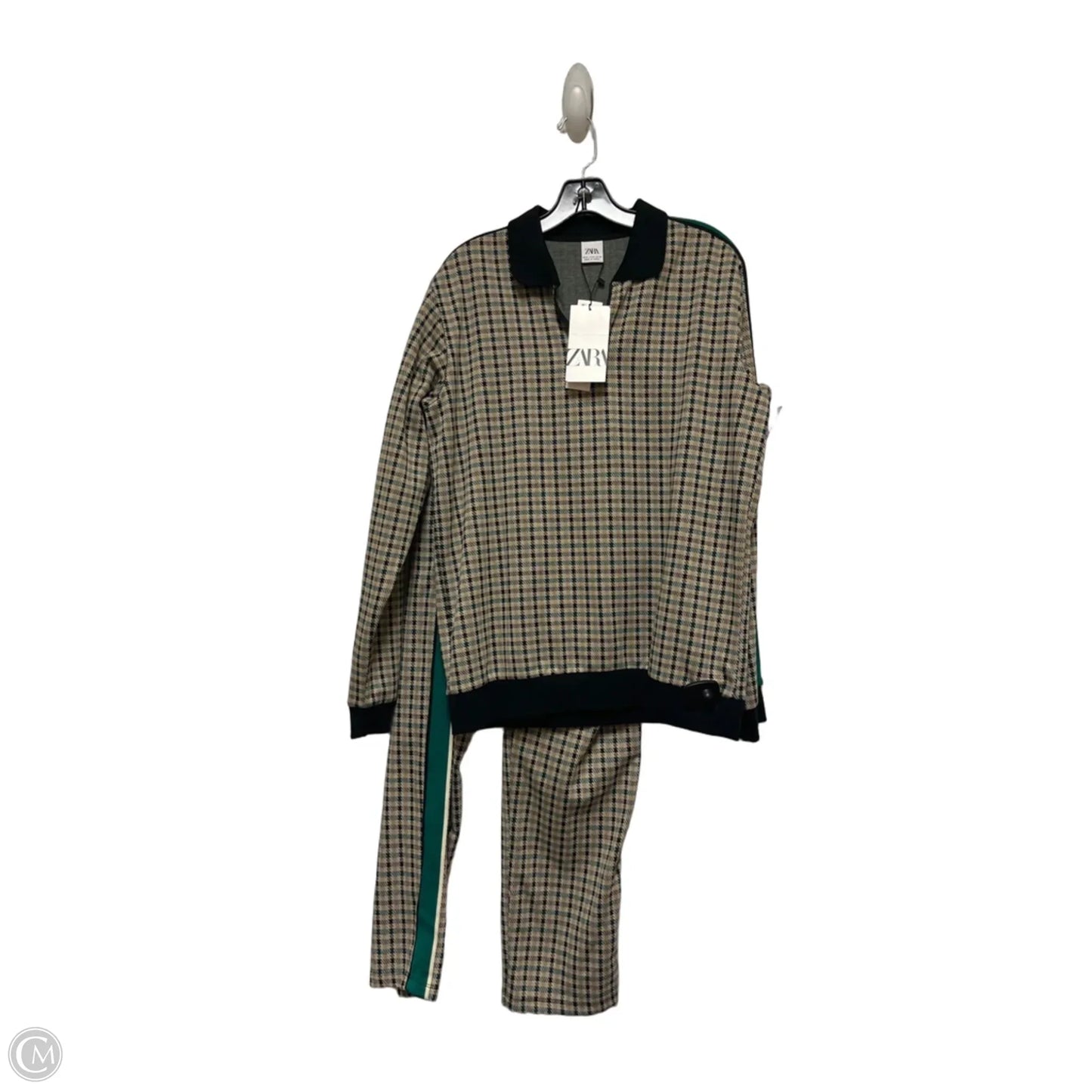 Pants Set 2pc By Zara In Plaid Pattern, Size: 8