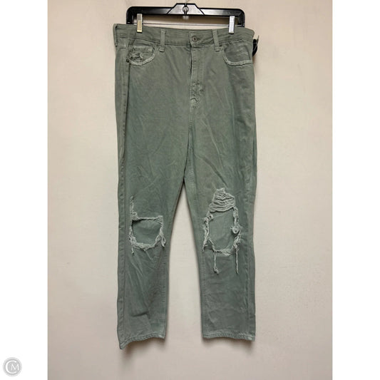 Jeans Straight By American Eagle In Green Denim, Size: 14