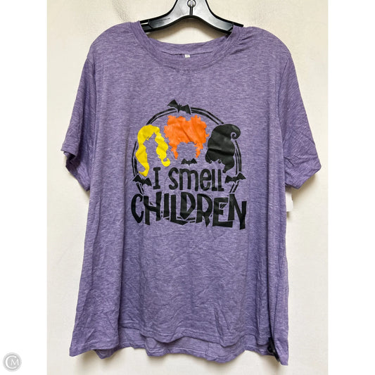 Top Short Sleeve Basic By Clothes Mentor In Purple, Size: 2x