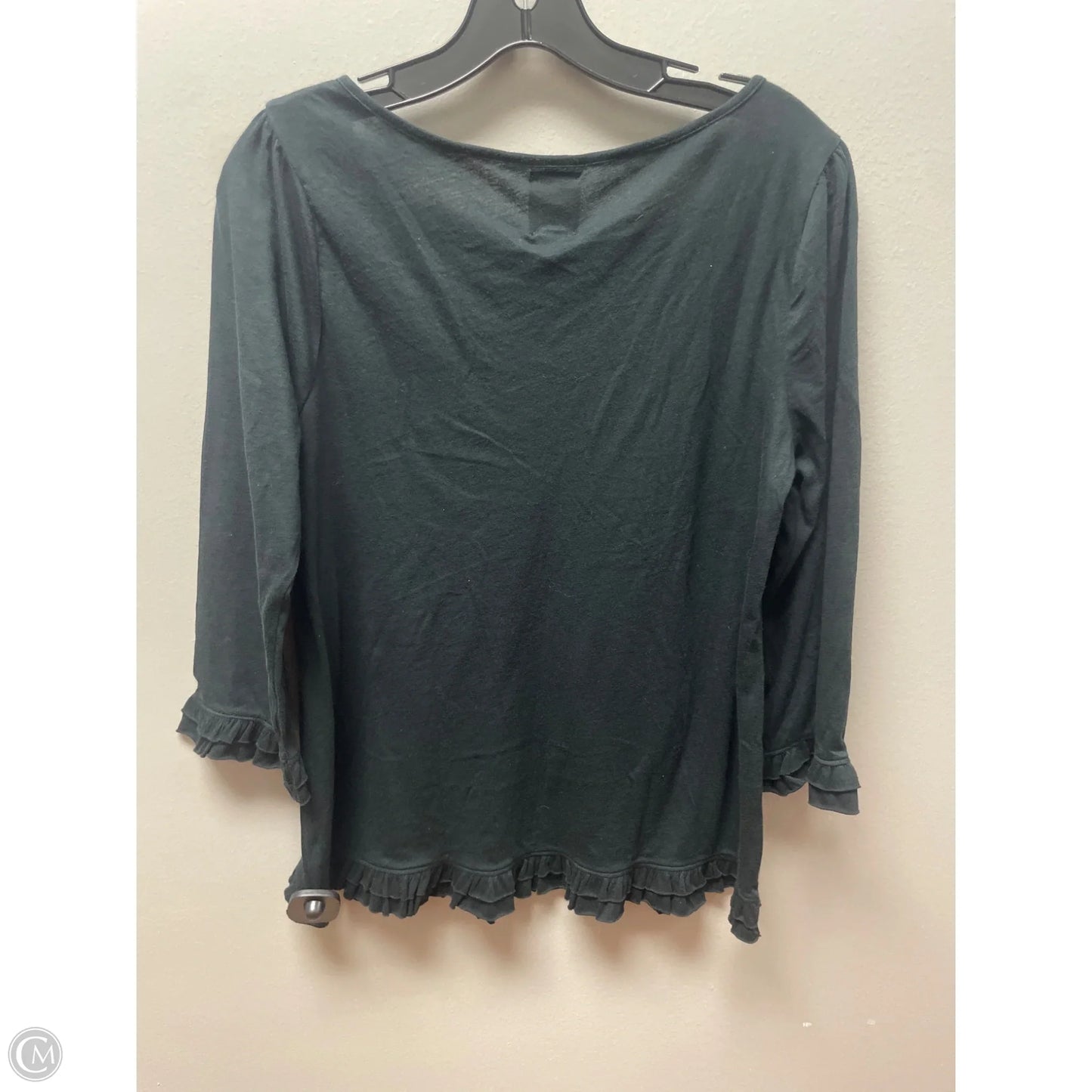 Top Short Sleeve Basic By Anthropologie In Black, Size: L