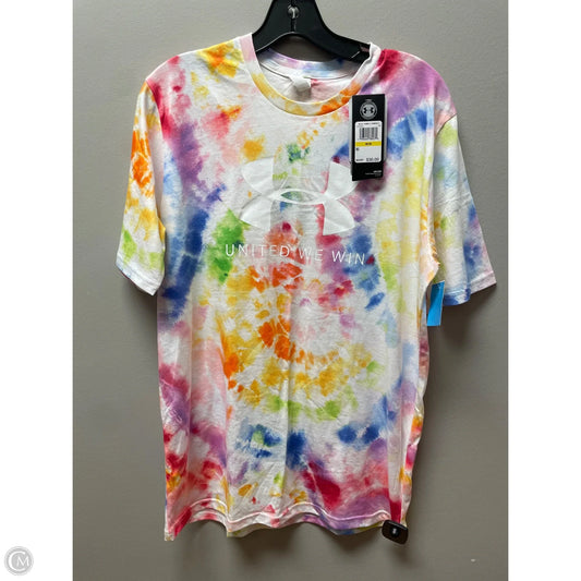 Athletic Top Short Sleeve By Under Armour In Tie Dye Print, Size: M