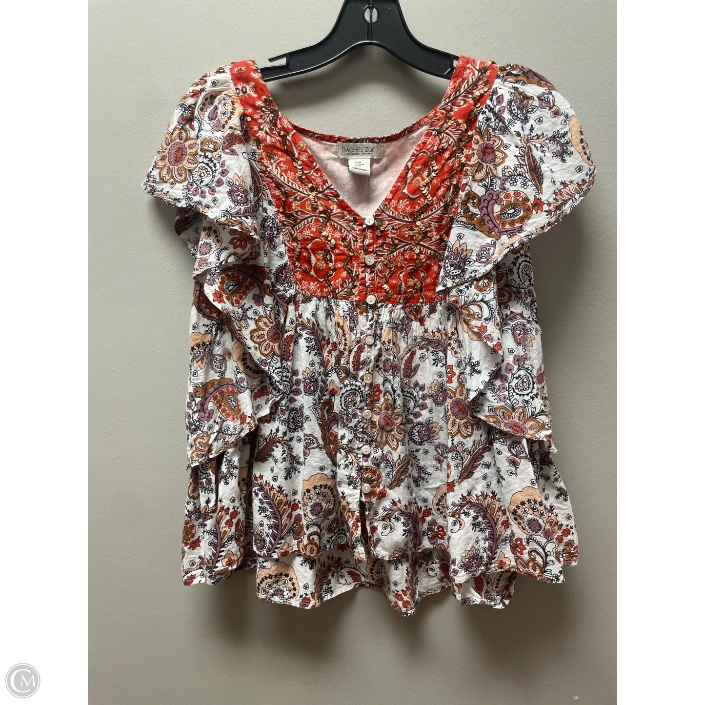 Top Short Sleeve By Rachel Zoe In Multi-colored, Size: M