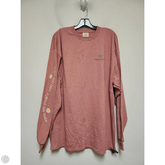 Top Long Sleeve By Simply Southern In Pink, Size: Xxl