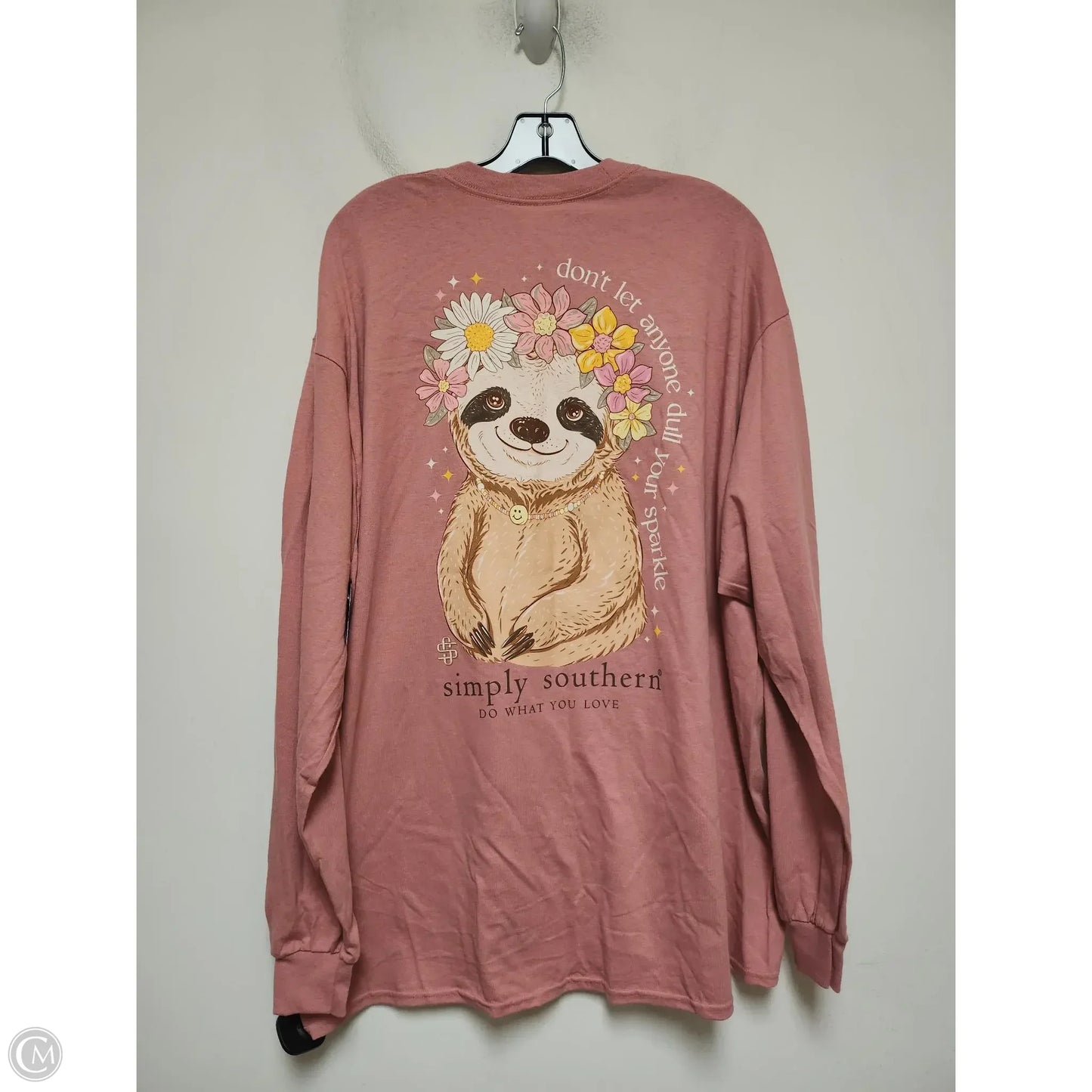 Top Long Sleeve By Simply Southern In Pink, Size: Xxl