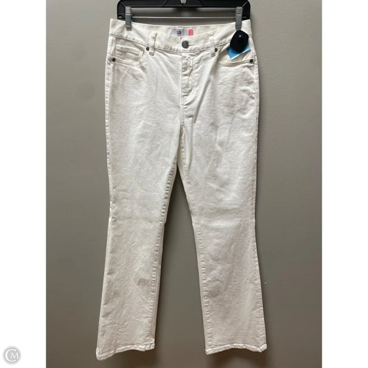 Jeans Straight By Cabi In White Denim, Size: 4