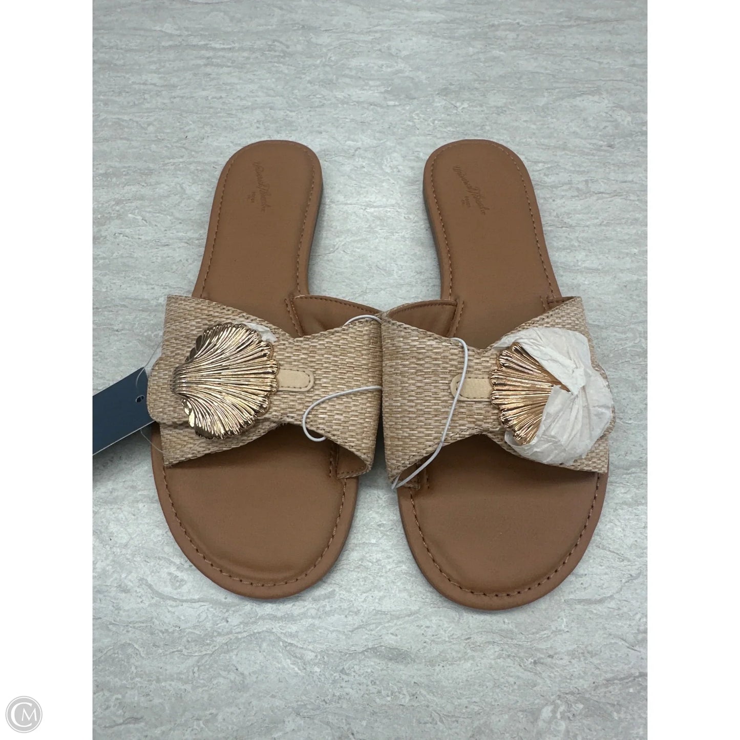 Sandals Flats By Universal Thread In Gold & Tan, Size: 9.5