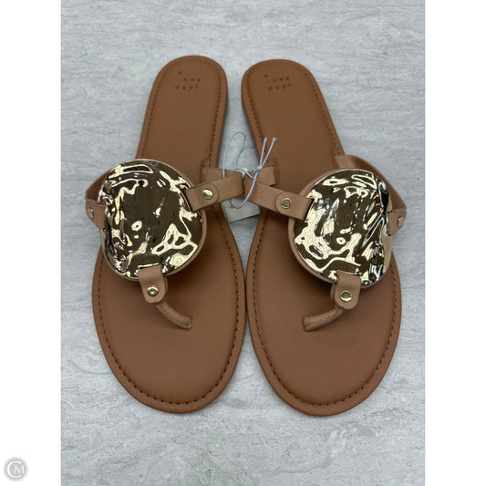 Sandals Flats By A New Day In Gold & Tan, Size: 11