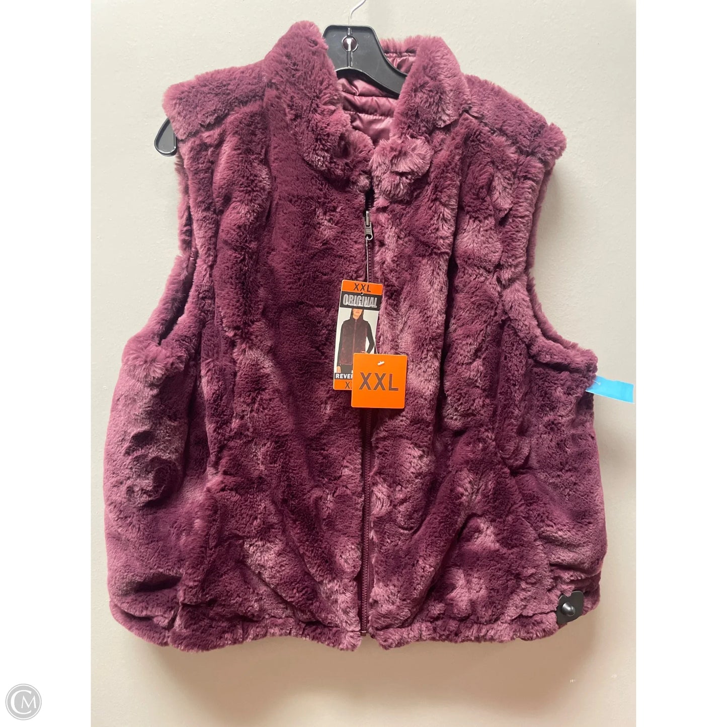 Vest Fleece By Nicole Miller In Maroon, Size: Xxl