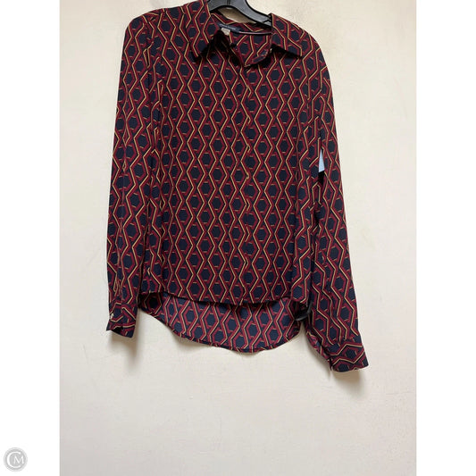 Top Long Sleeve By Tommy Hilfiger In Geometric Pattern, Size: S
