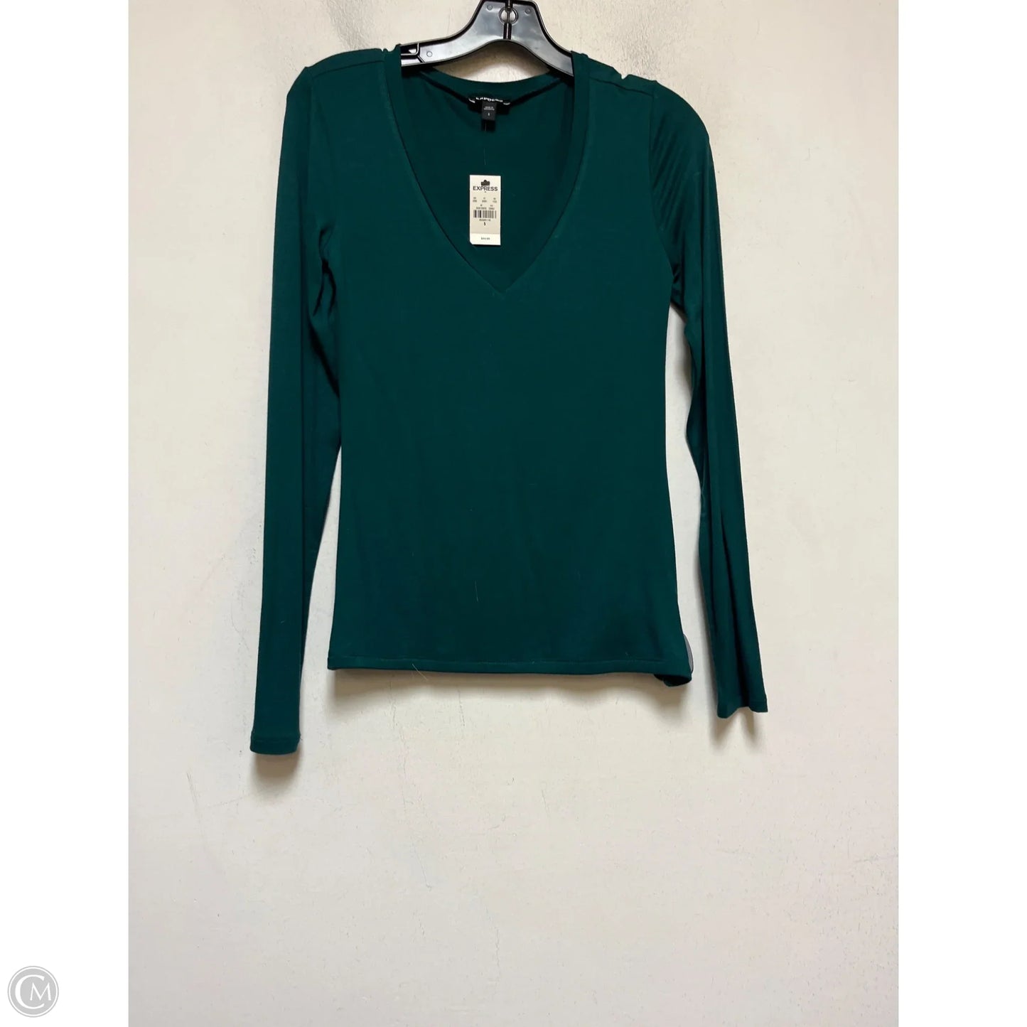 Top Long Sleeve Basic By Express In Green, Size: S